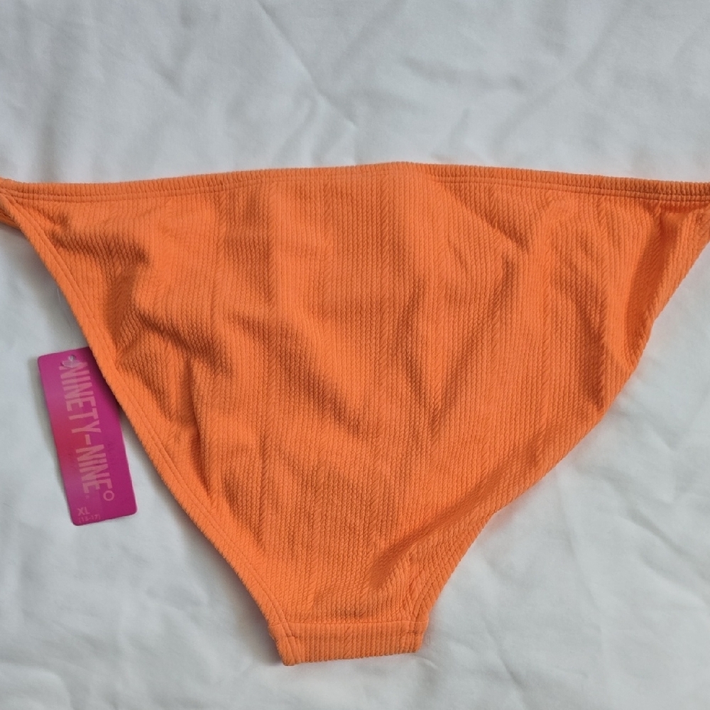 Ninety-Nine Women's Bright Orange Bikini Swim Swimsuit Bottoms Sz XL NEW - Picture 5 of 7